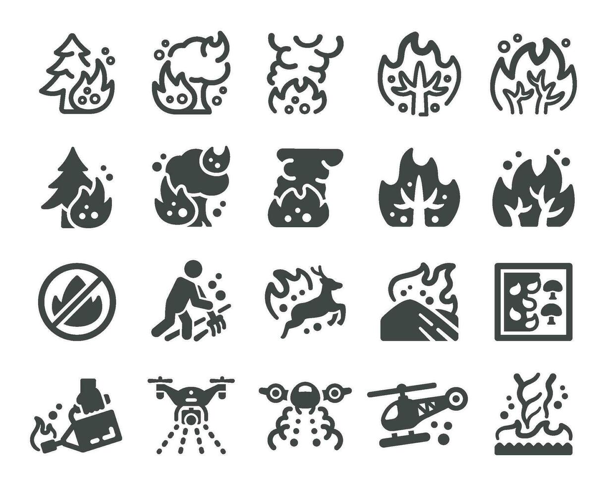 wildfire icon set,vector and illustration vector