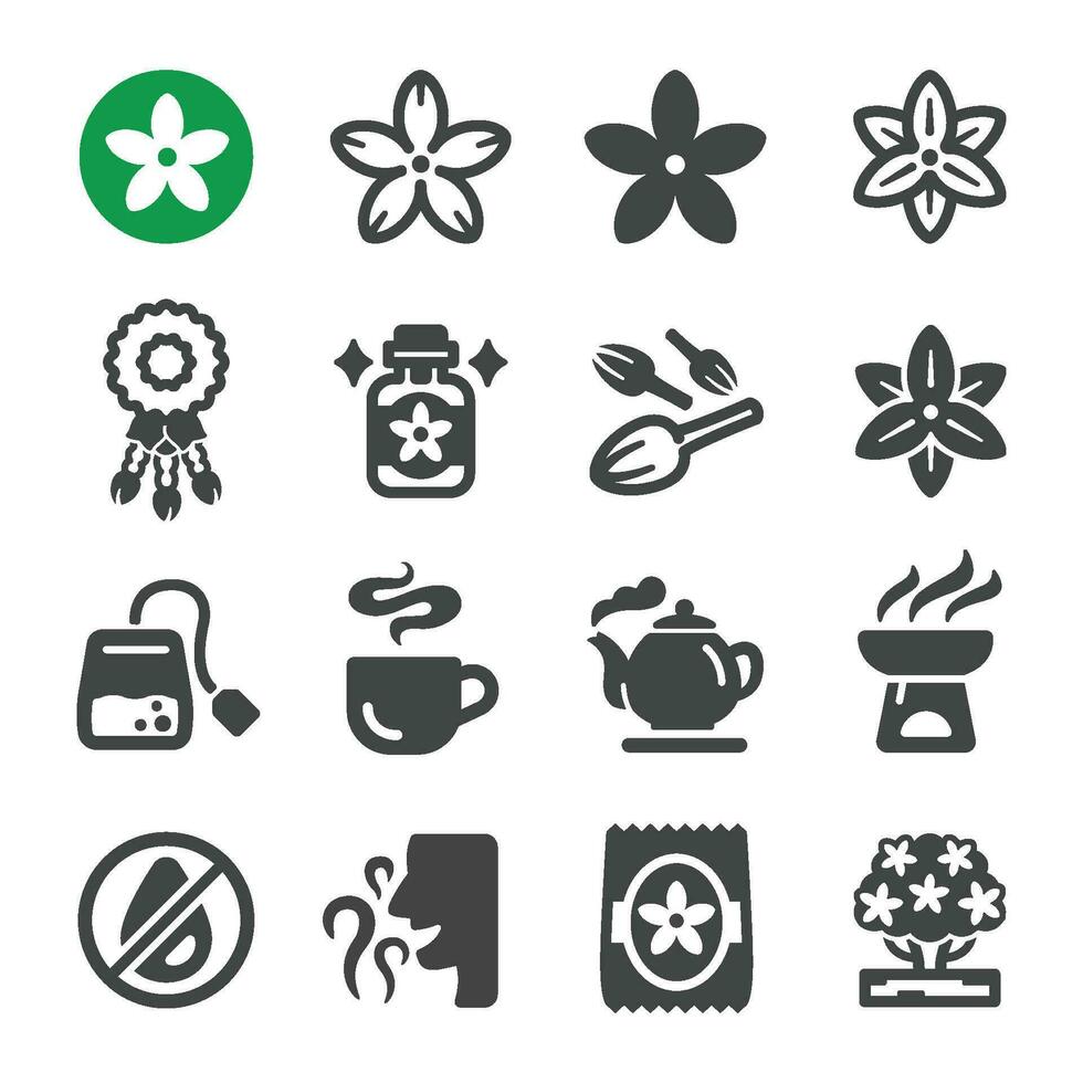 jasmine icon set,vector and illustration vector