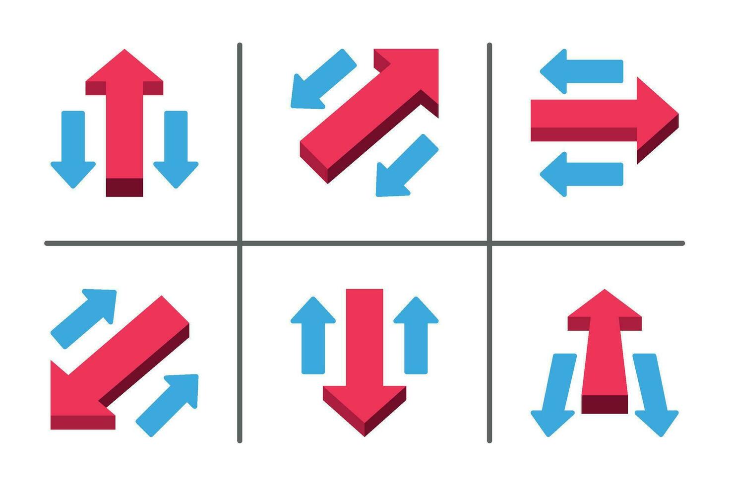 arrow conceptual illustration and vector set