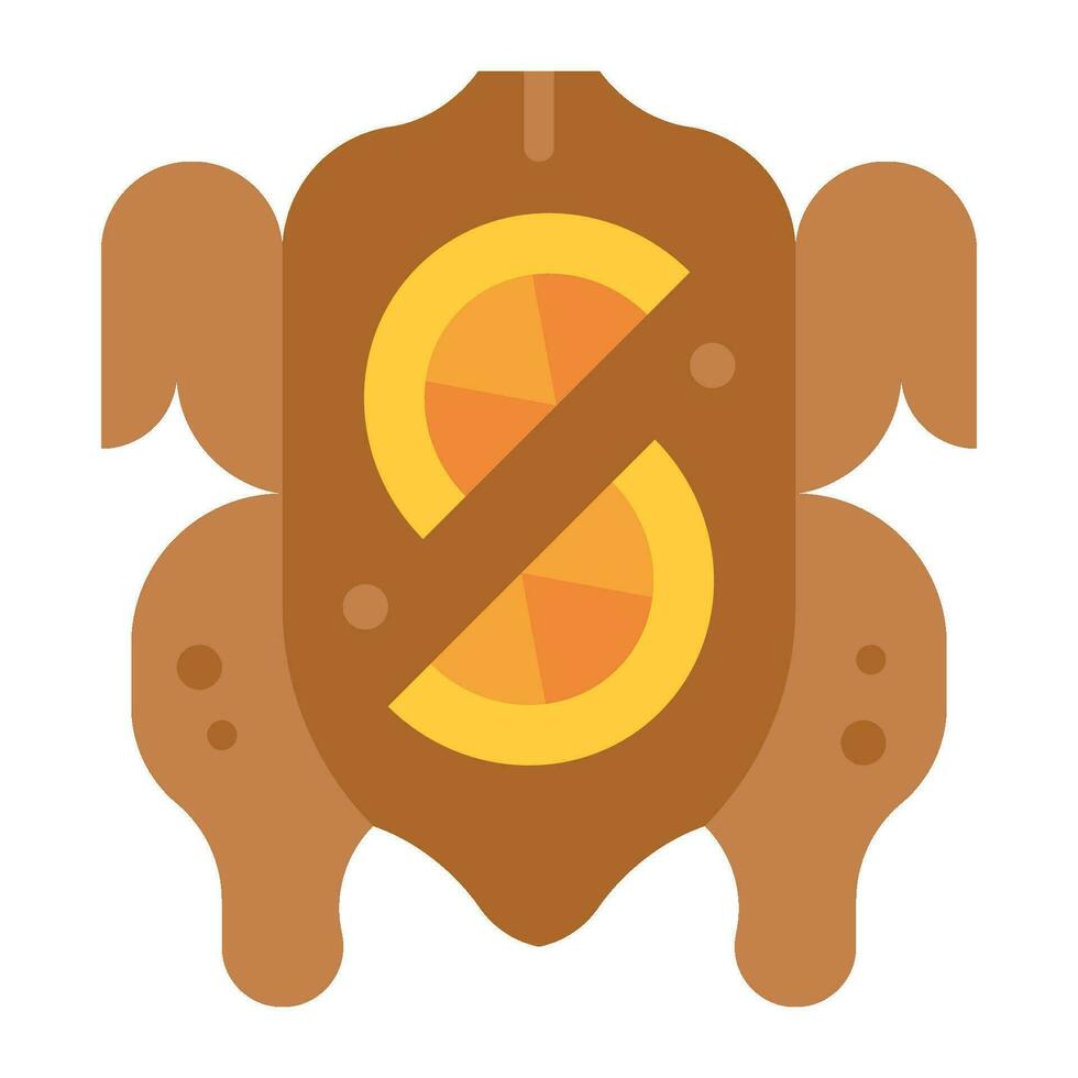 roast turkey flat icon,vector and illustration vector
