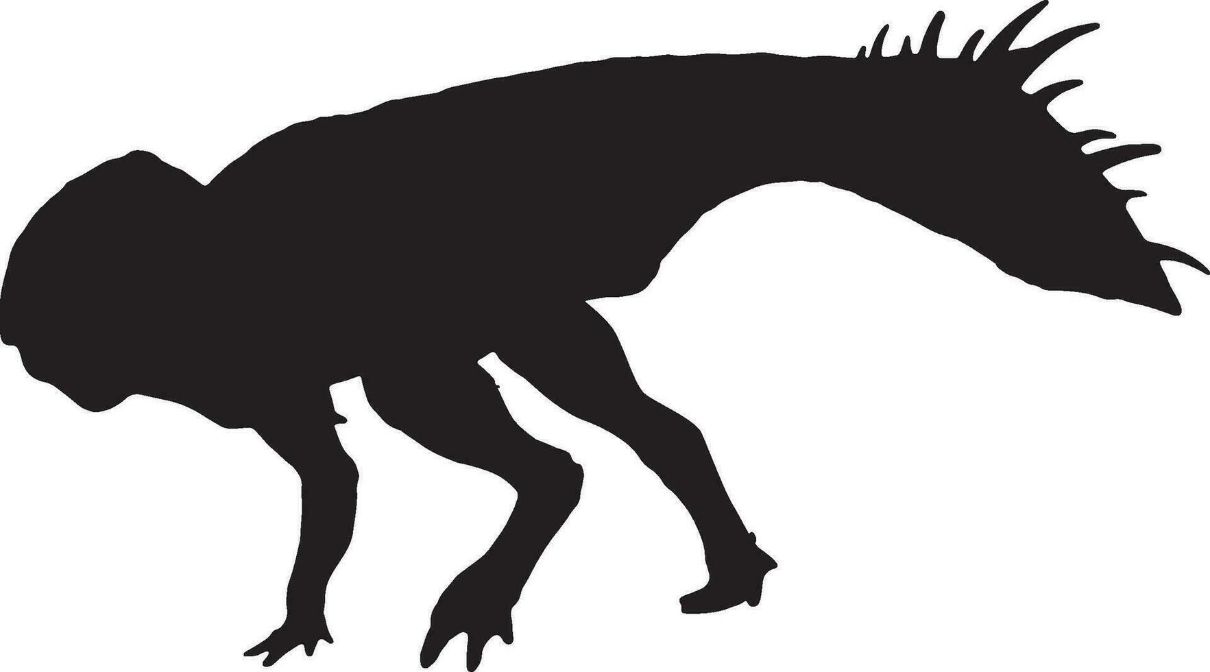Protoceratops black silhouette isolated background vector