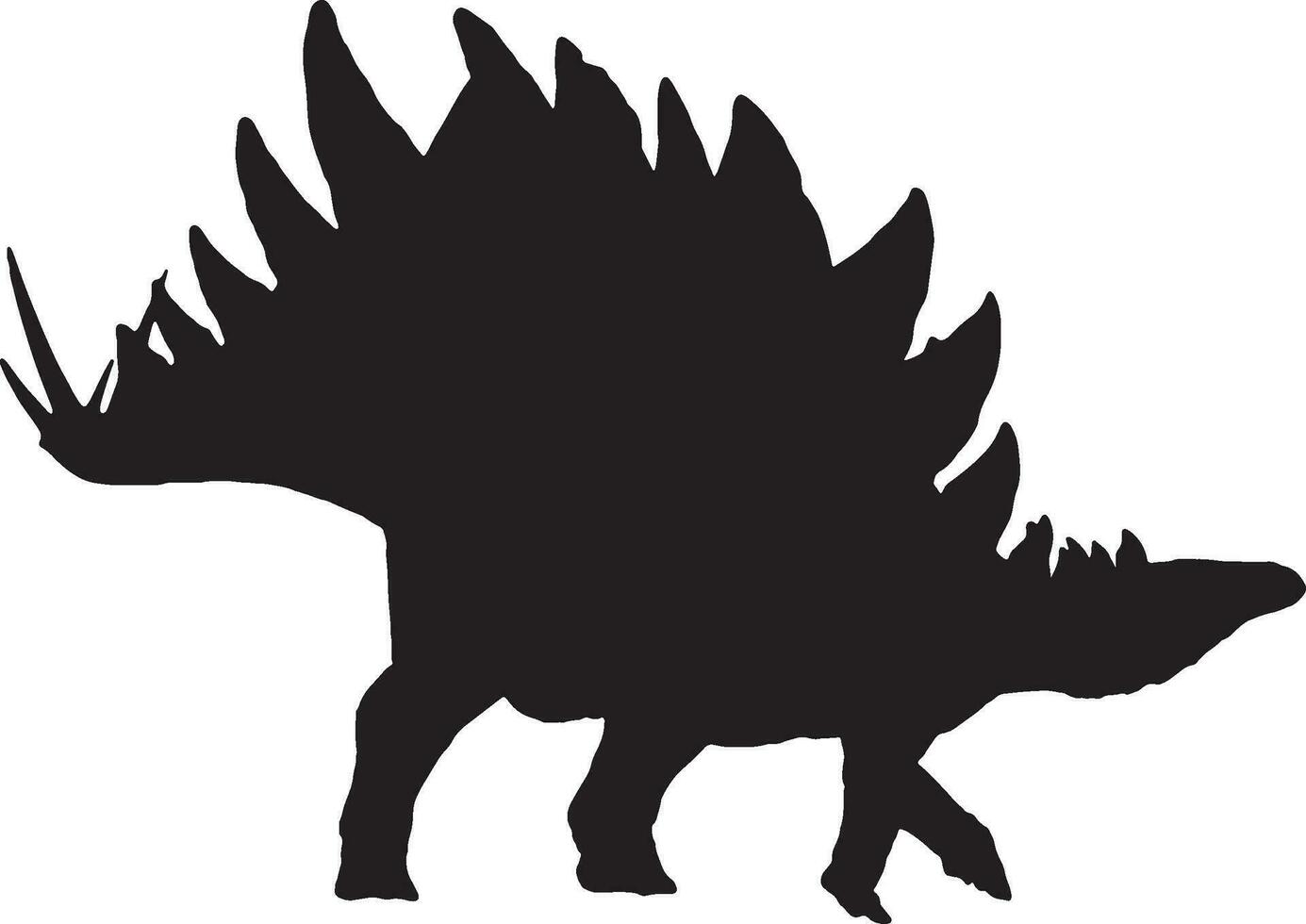 stegosaurus  black silhouette isolated background vector