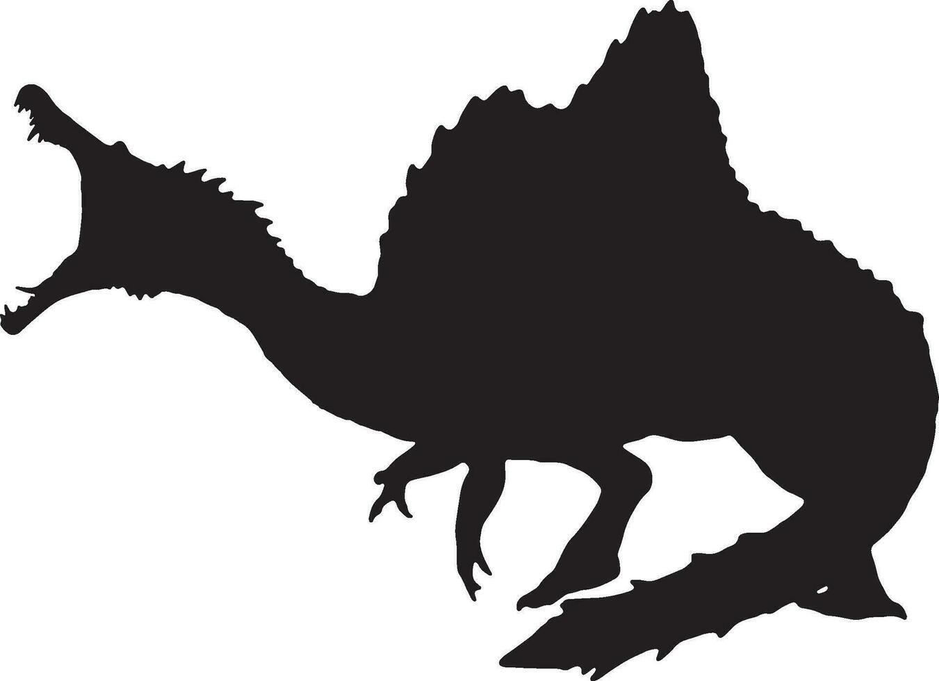 spinosaurus black silhouette isolated background vector