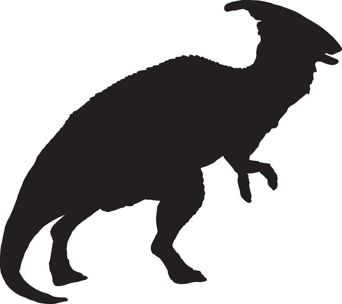 Parasaurolophus black silhouette isolated background vector