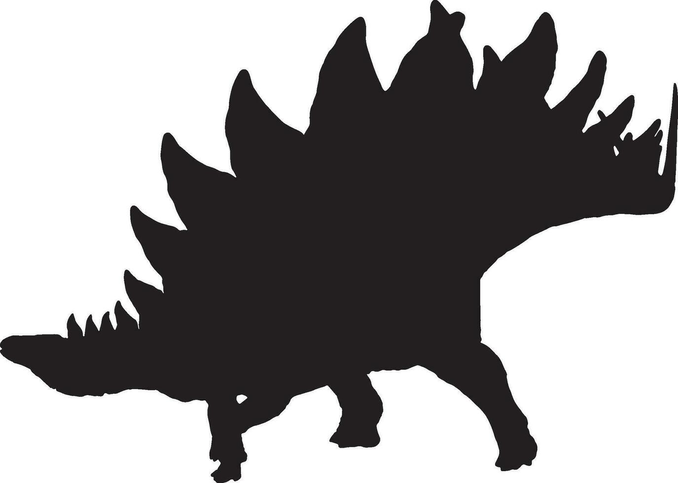 stegosaurus  black silhouette isolated background vector