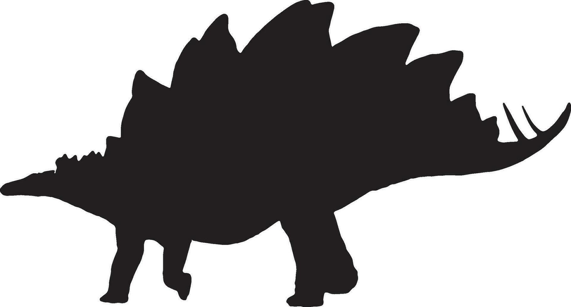 stegosaurus  black silhouette isolated background vector