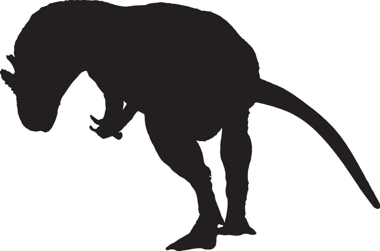 Allosaurus black silhouette isolated background vector