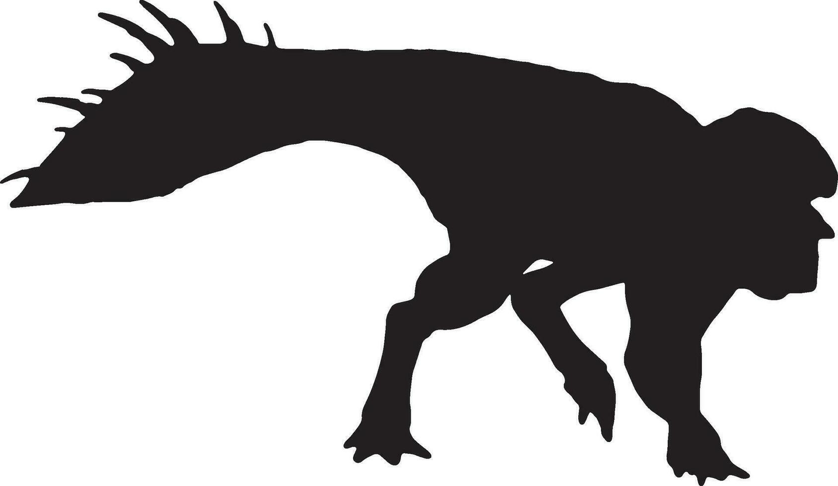 Protoceratops black silhouette isolated background vector