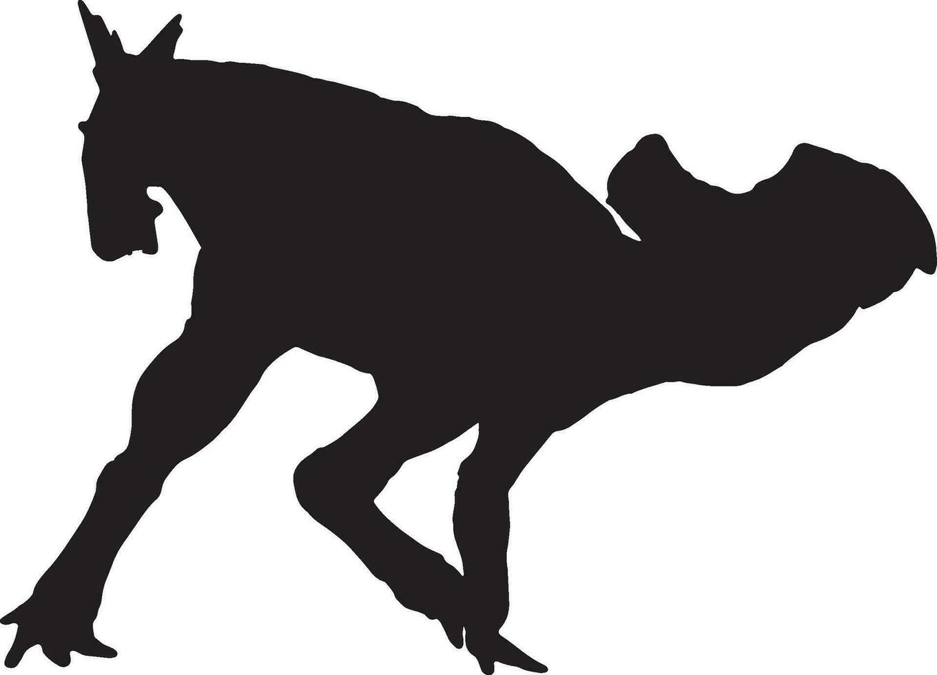Protoceratops black silhouette isolated background vector