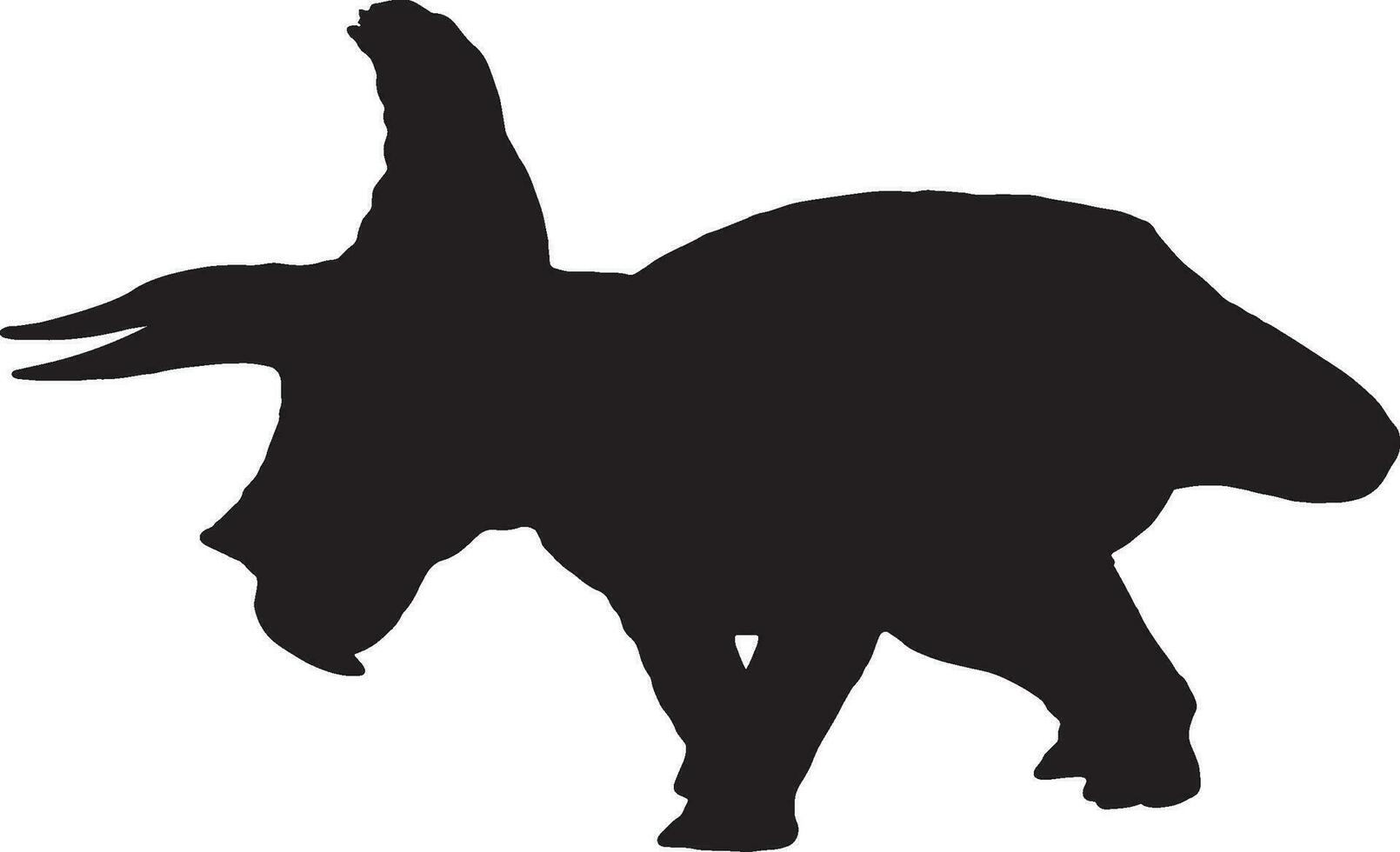 Triceratops black silhouette isolated background vector