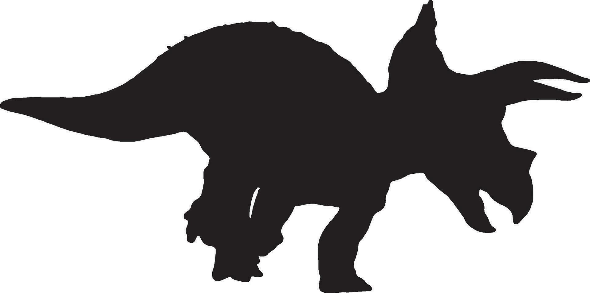 Triceratops black silhouette isolated background vector