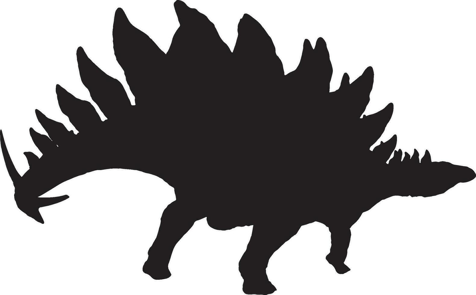 stegosaurus  black silhouette isolated background vector