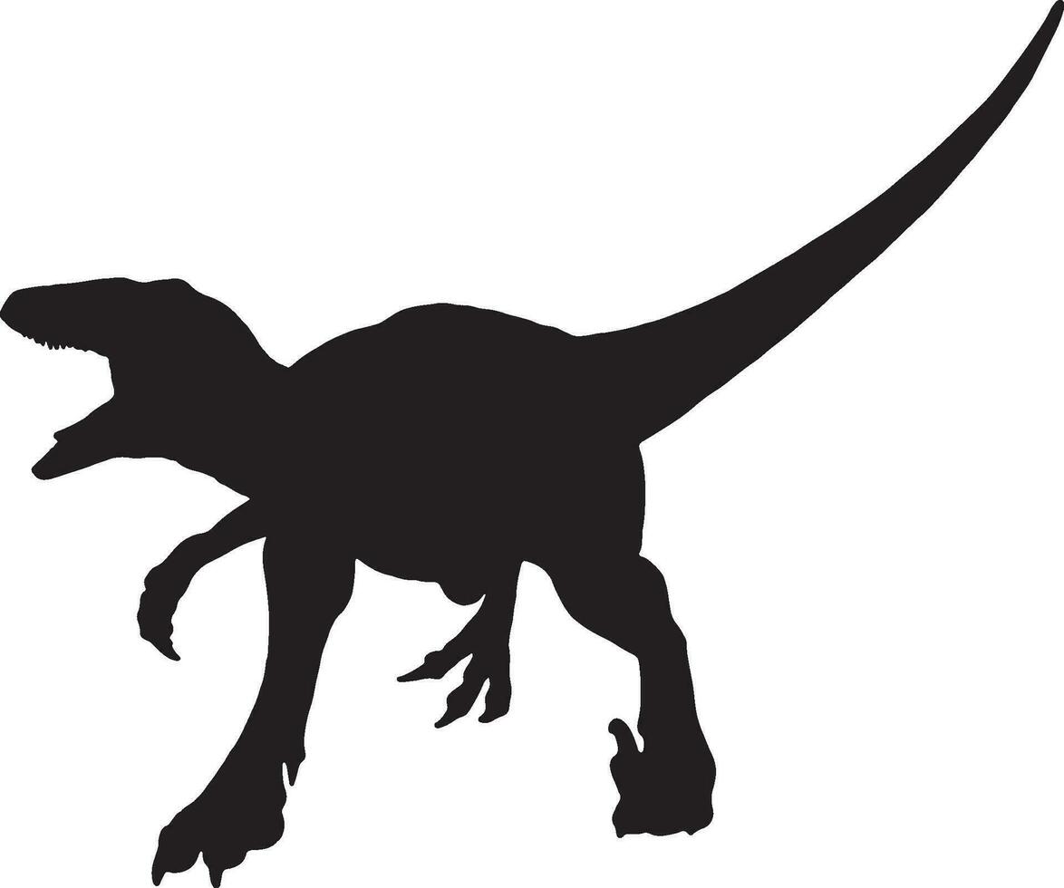 velociraptor negro silueta aislado antecedentes vector