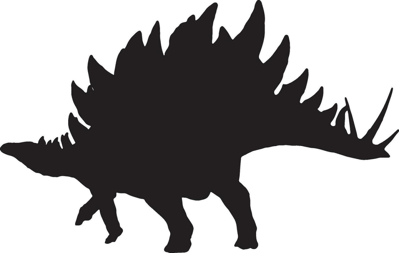 stegosaurus  black silhouette isolated background vector