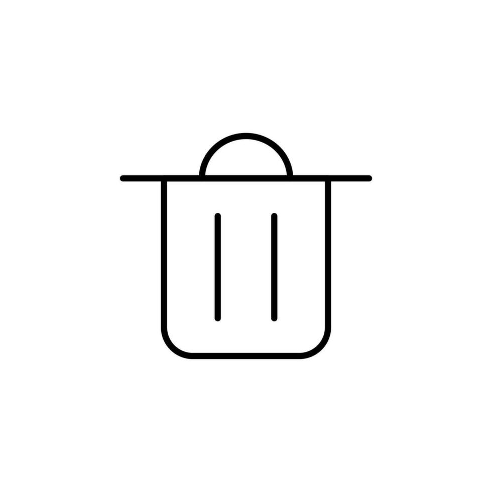 Trash Can Minimalistic Outline Icon for Shops and Stores. Perfect for web sites, books, stores, shops. Editable stroke in minimalistic outline style vector