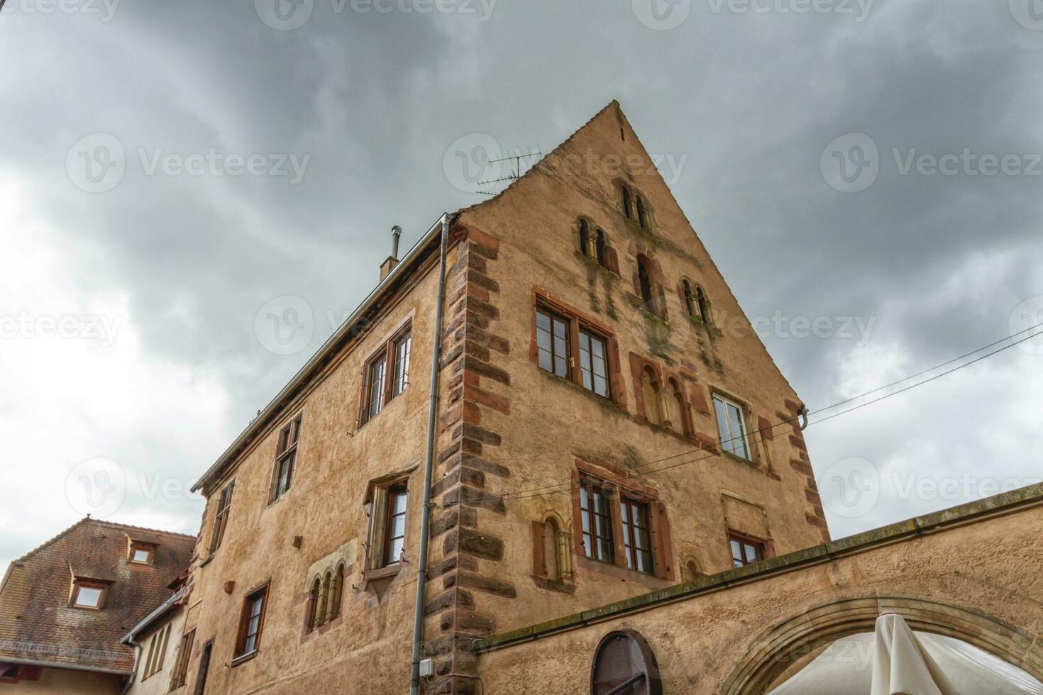 Romanesque house of the Rathsamhausens at street, Obernai, Alsace, France photo