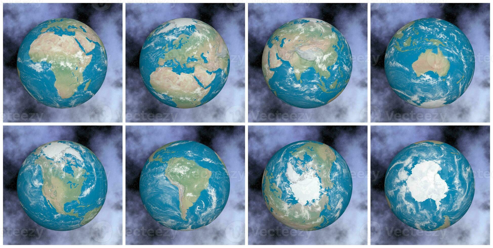 Continents on the earth - 3D render photo
