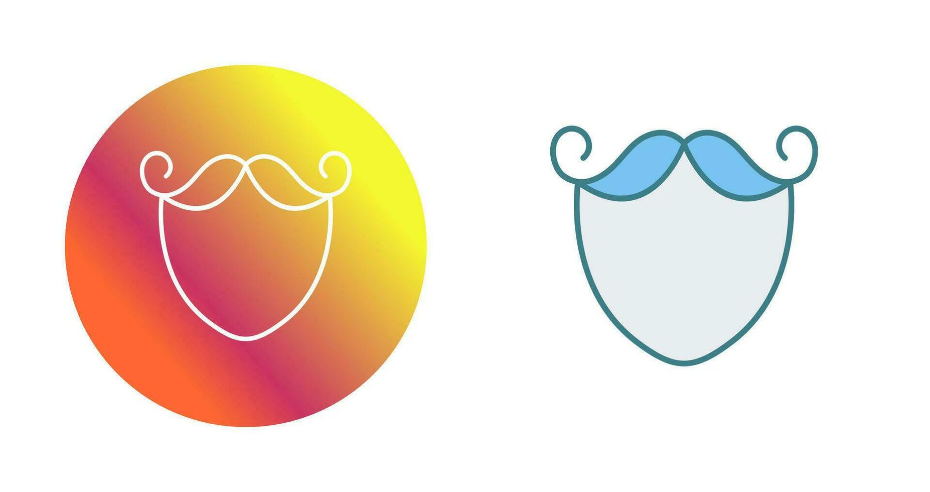 icono de vector de barba y bigote