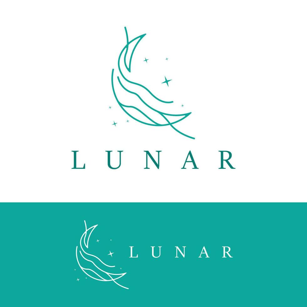 Luna logo, estrella cielo Luna diseño prima vector ilustración modelo