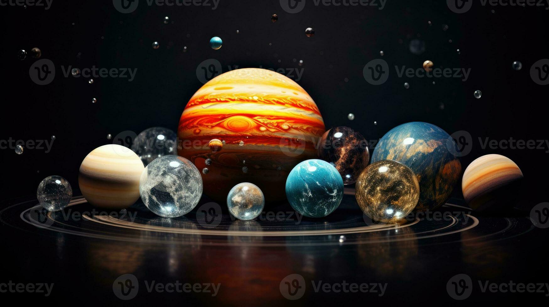 Astrology astronomy planets on black photo