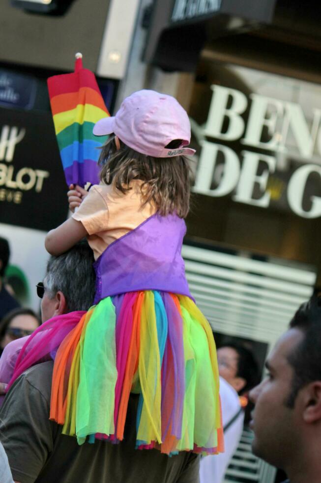 Little girl at the Gay Pride 2011, Geneva, Switzerland photo