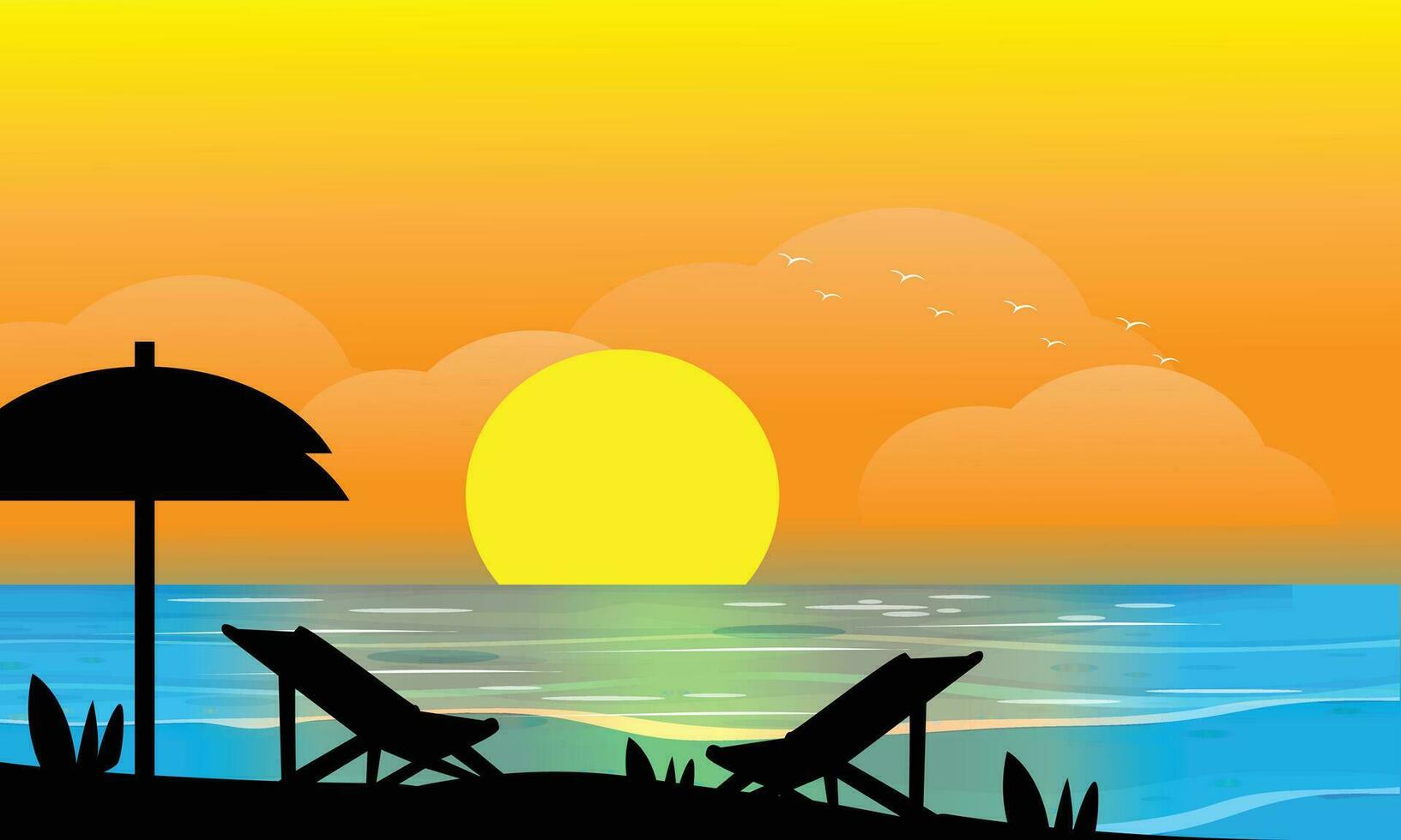 vacation on beach illustration vector