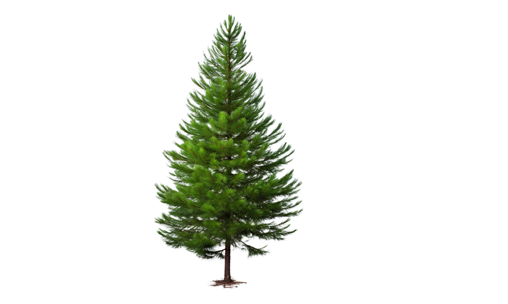 AI Generated Green pine trees, lush, transparent background png