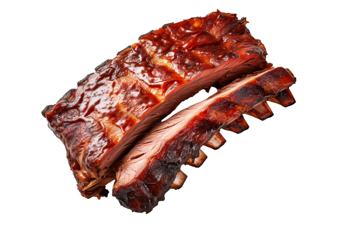 AI Generated  Texas Style BBQ Pork Ribs png