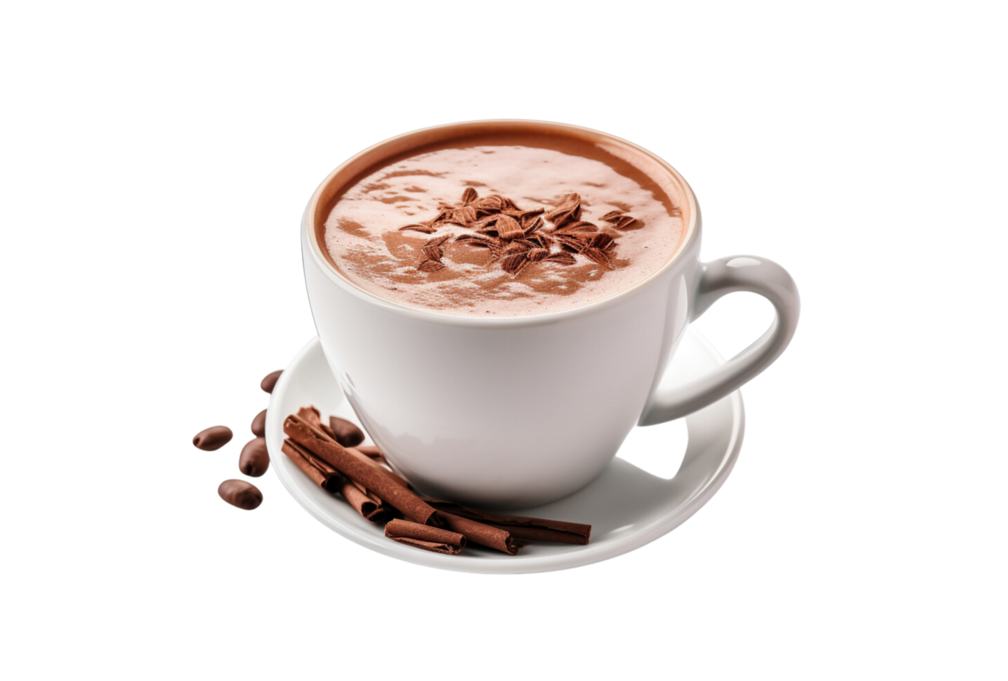 ai generado caliente chocolate bebida en un taza, png