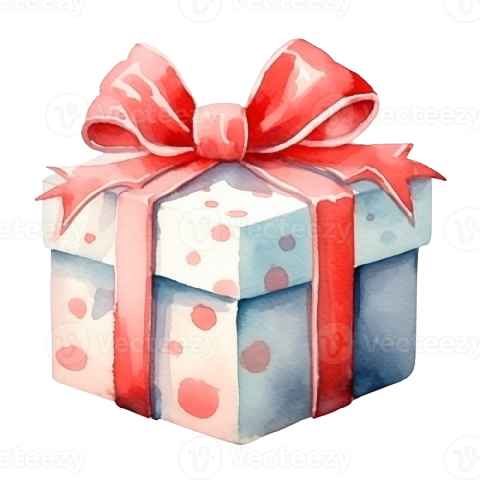 AI Generated Watercolor picture of gift boxes for Christmas and New Year festivals. png