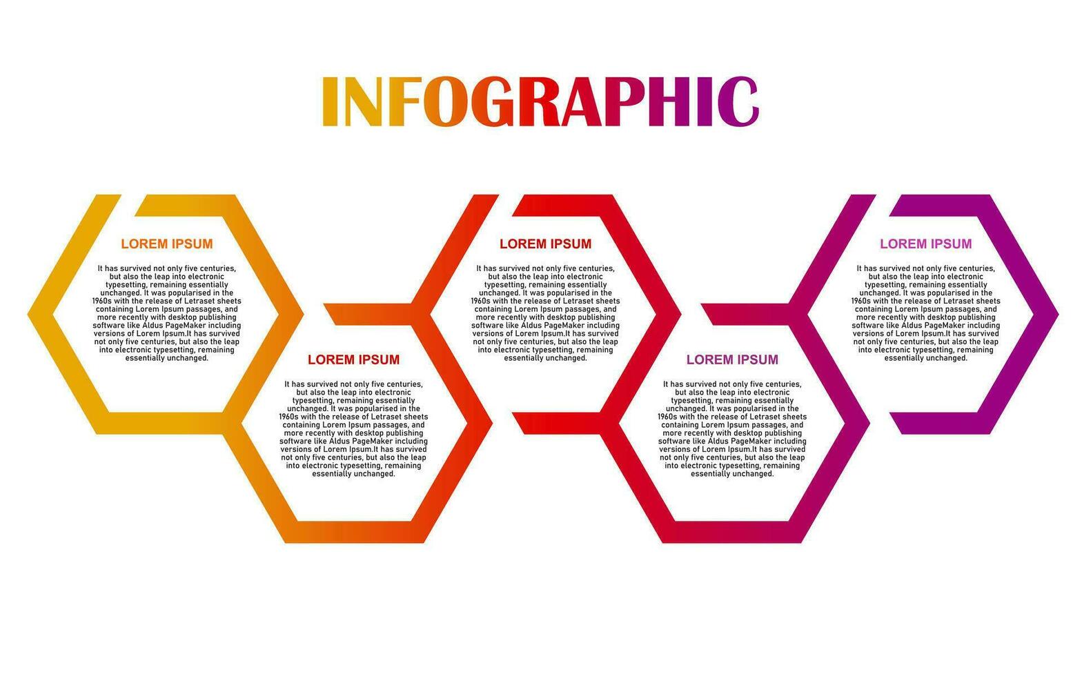 5 step infographic elements with colorful for presentations, posters and banners. vector