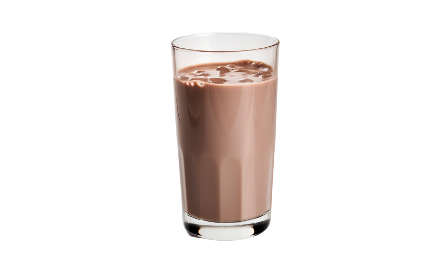 ai generato cioccolato latte bevanda nel bicchiere, trasparente sfondo png