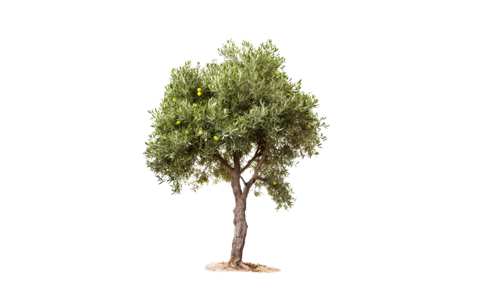 ai generado verde aceituna árbol en transparente antecedentes png