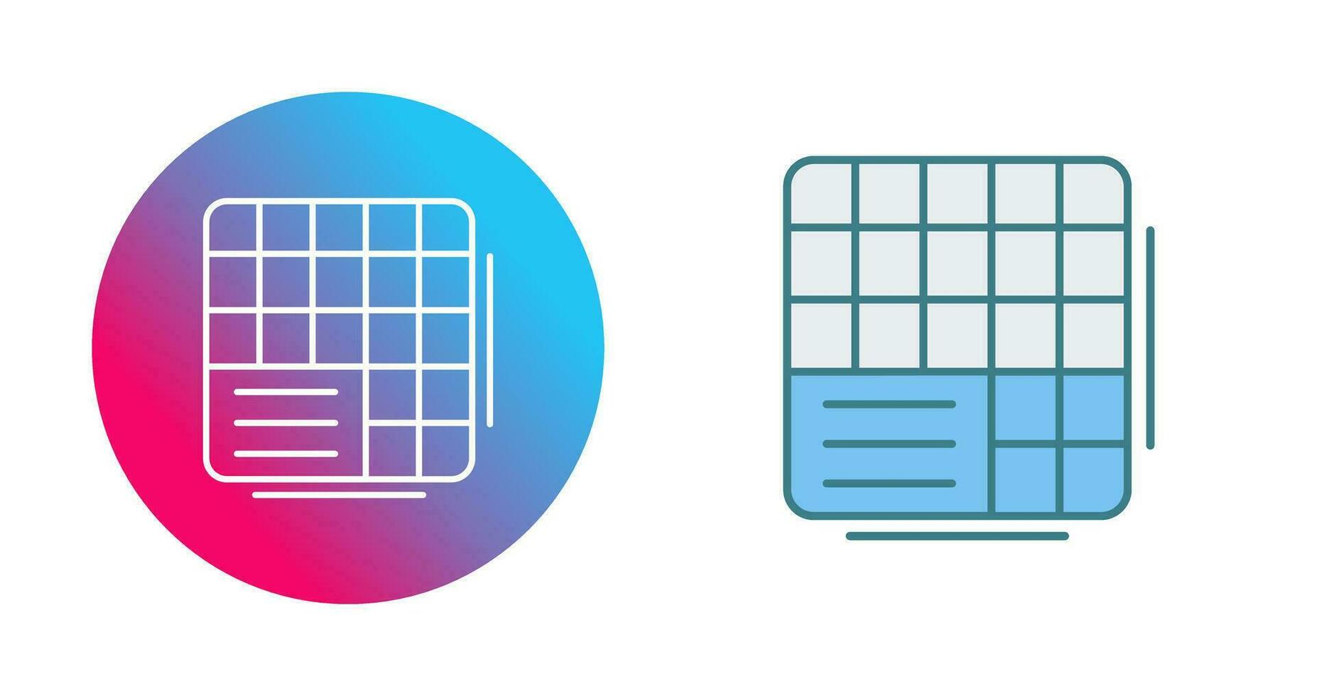 Table Data Vector Icon