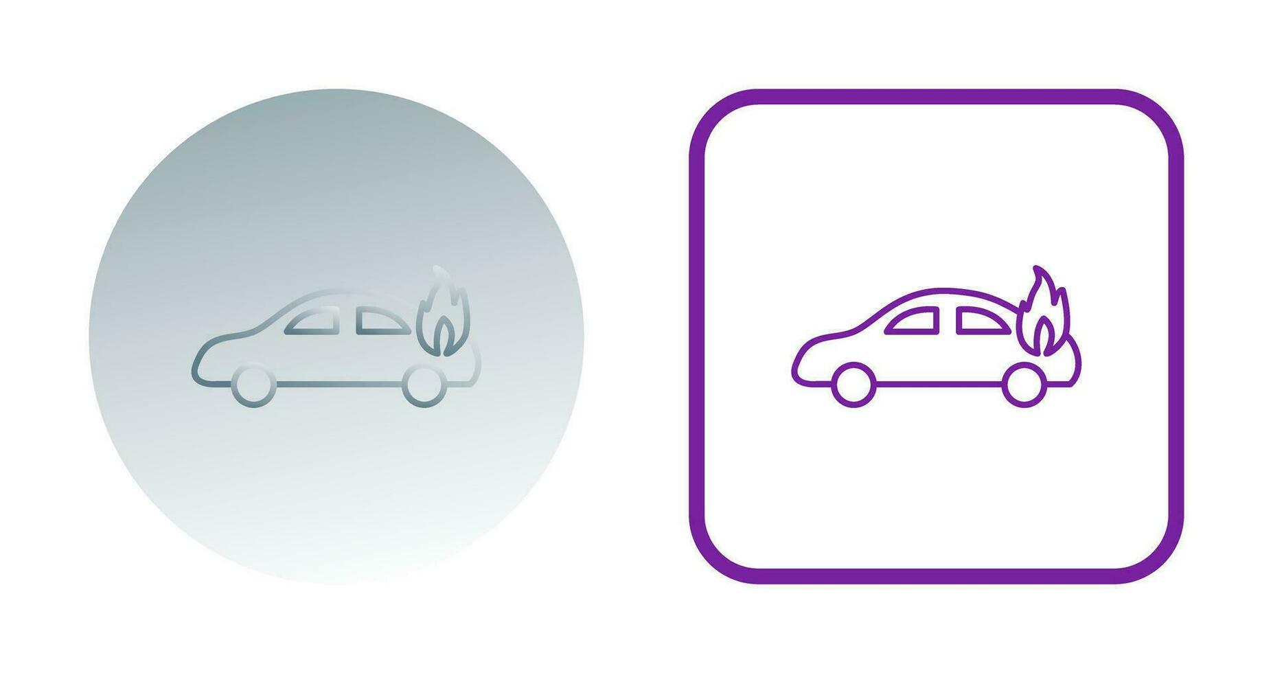 Unique Car on Fire Vector Icon