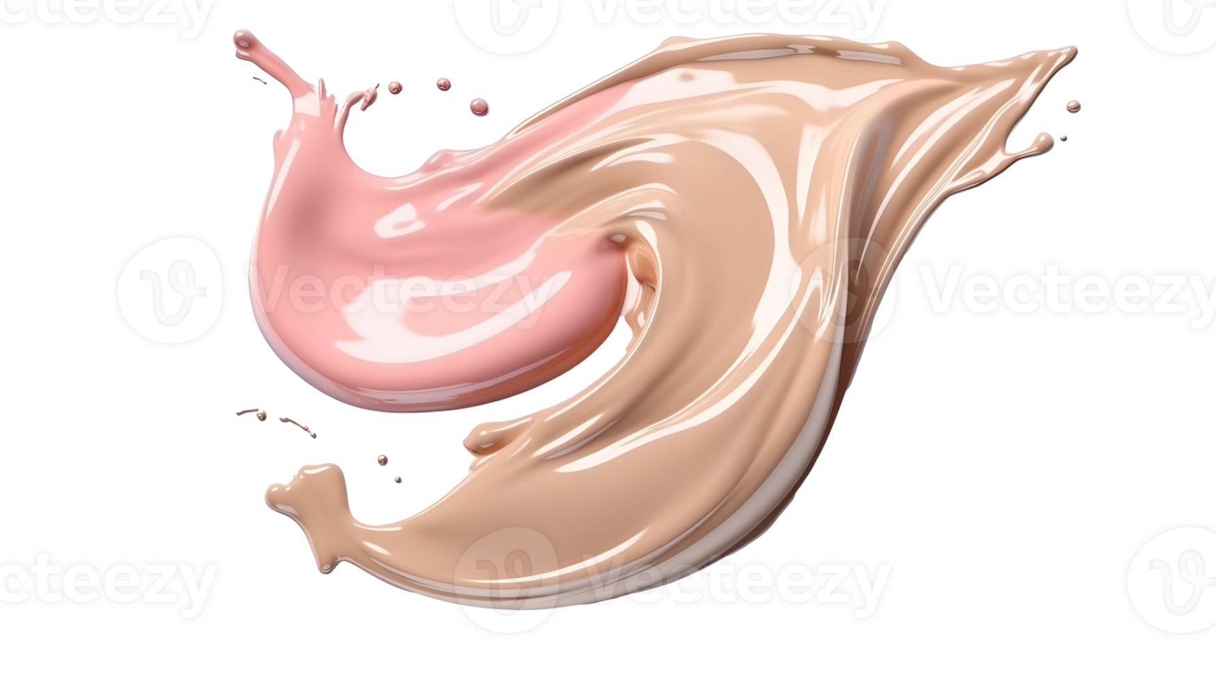 Close-Up of Liquid Foundation Splash in Fresh Soft Pastel Colors png transparent background