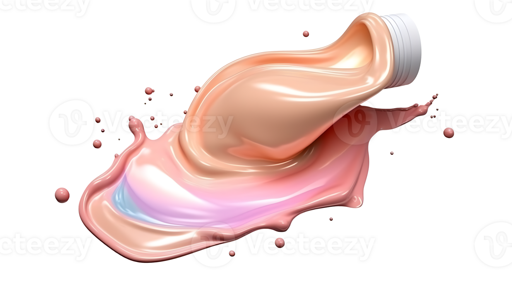 Close-Up of Liquid Foundation Splash in Fresh Soft Pastel Colors png transparent background