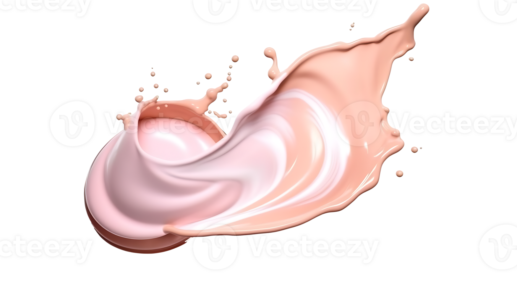 Close-Up of Liquid Foundation Splash in Fresh Soft Pastel Colors png transparent background