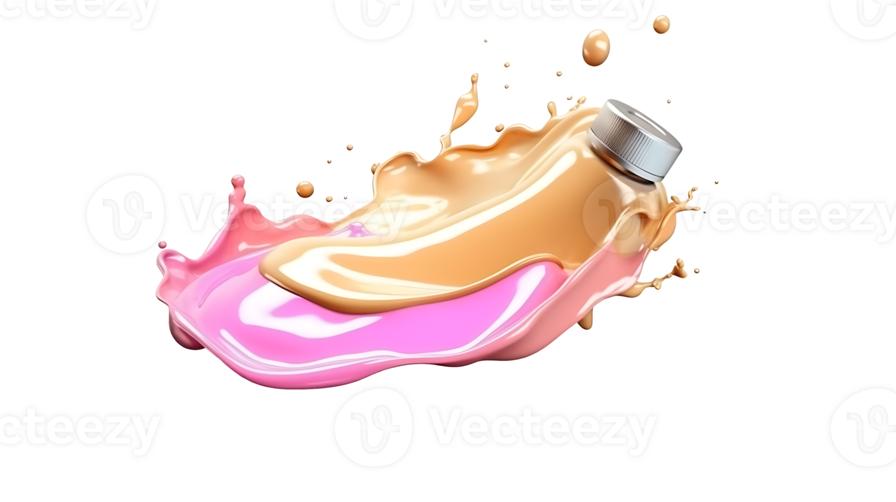 Close-Up of Liquid Foundation Splash in Fresh Soft Pastel Colors png transparent background
