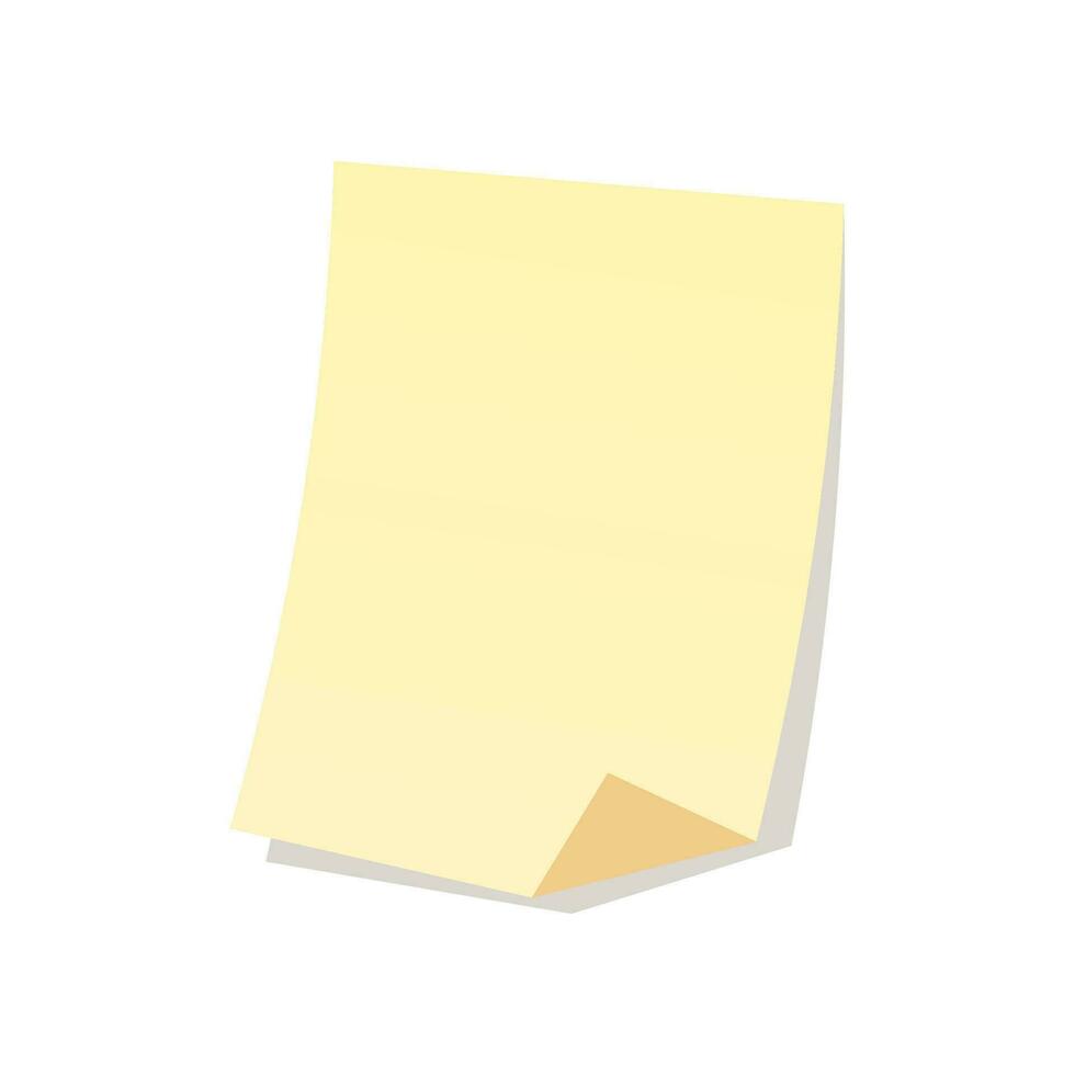 yellow blank note paper vector