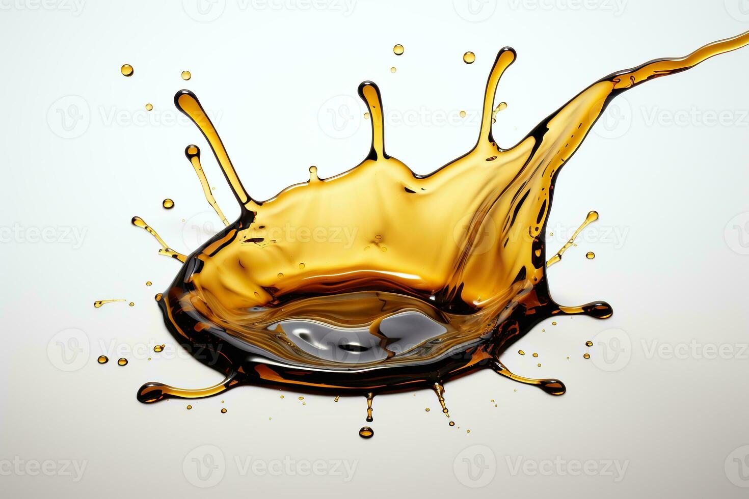 Brown splashes of coffee on a white background photo