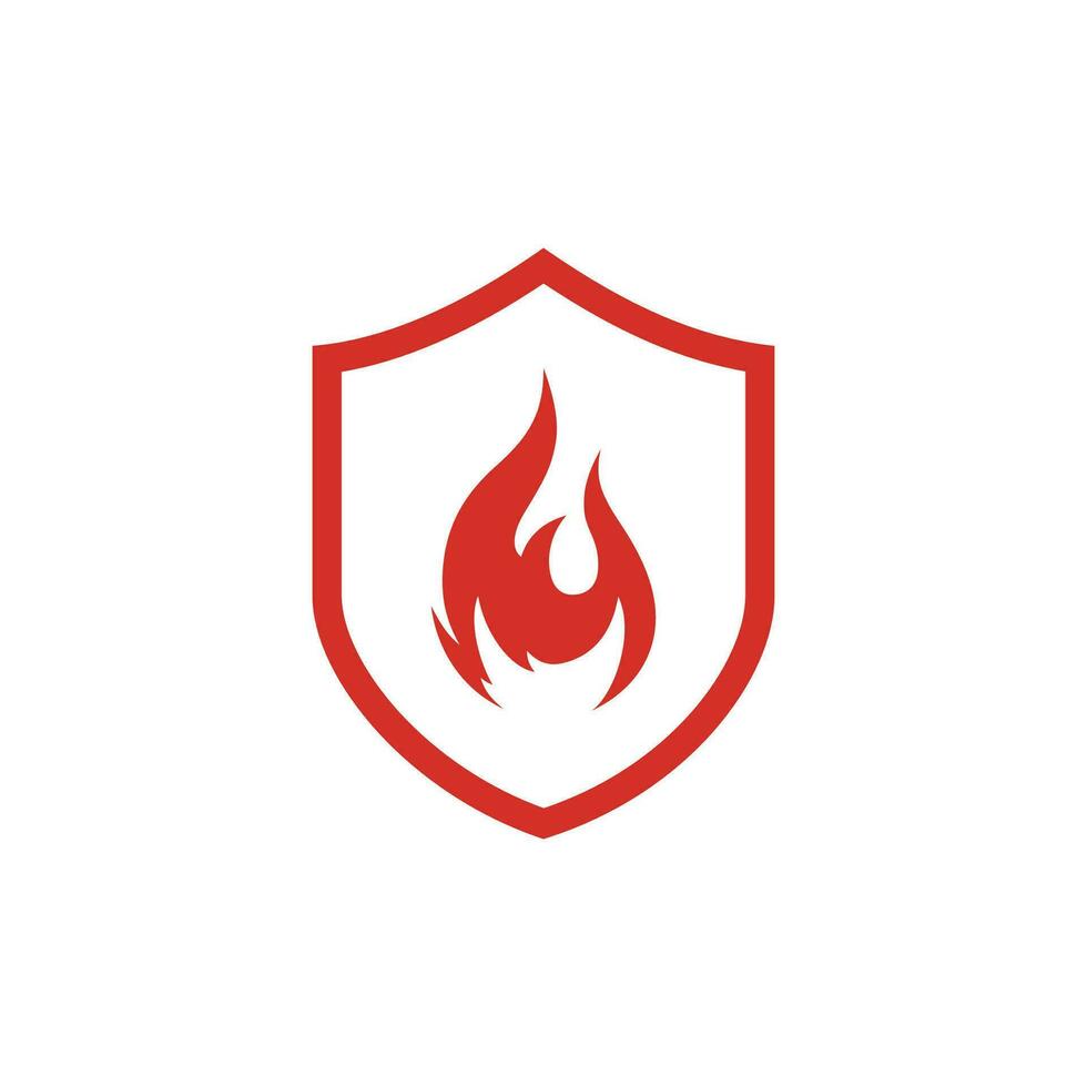 Tire protection shield icon. Vector fire shield. Flame sign