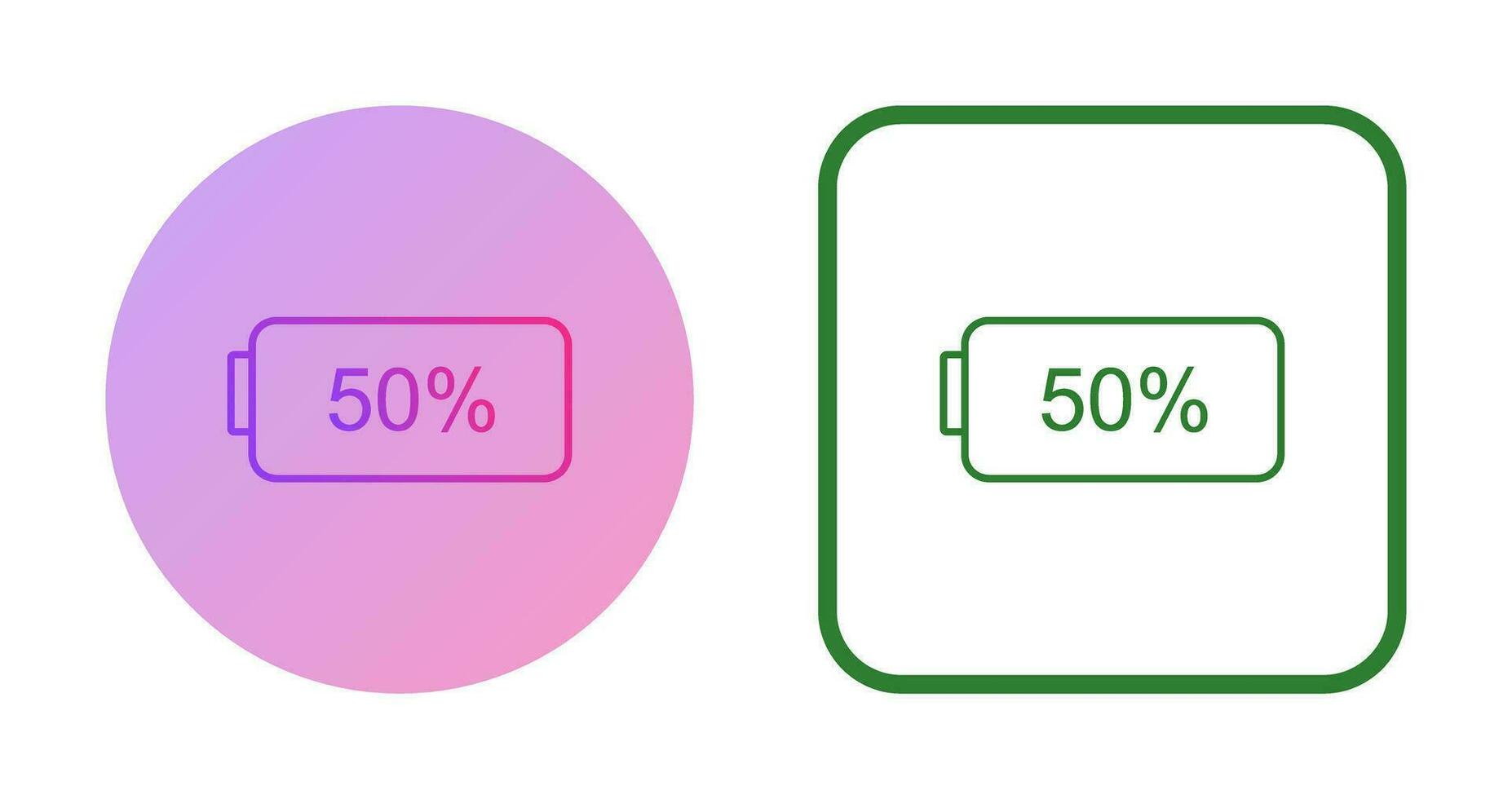 Unique Half Battery Vector Icon
