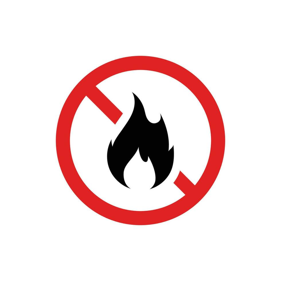 No Fire vector icon. No fire sign symbol. No flame sign icon
