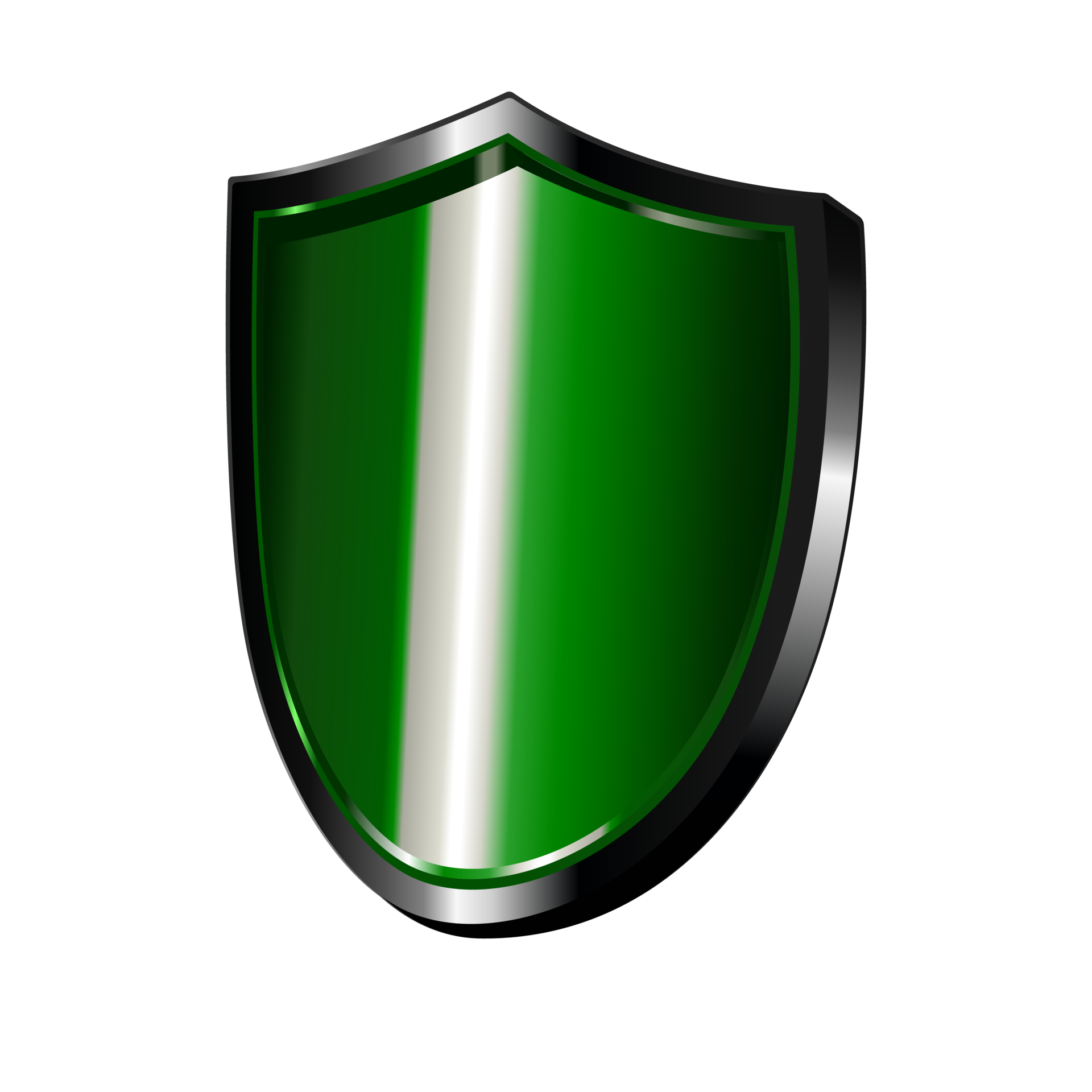 3d green metal protective shield icon 31113587 PNG