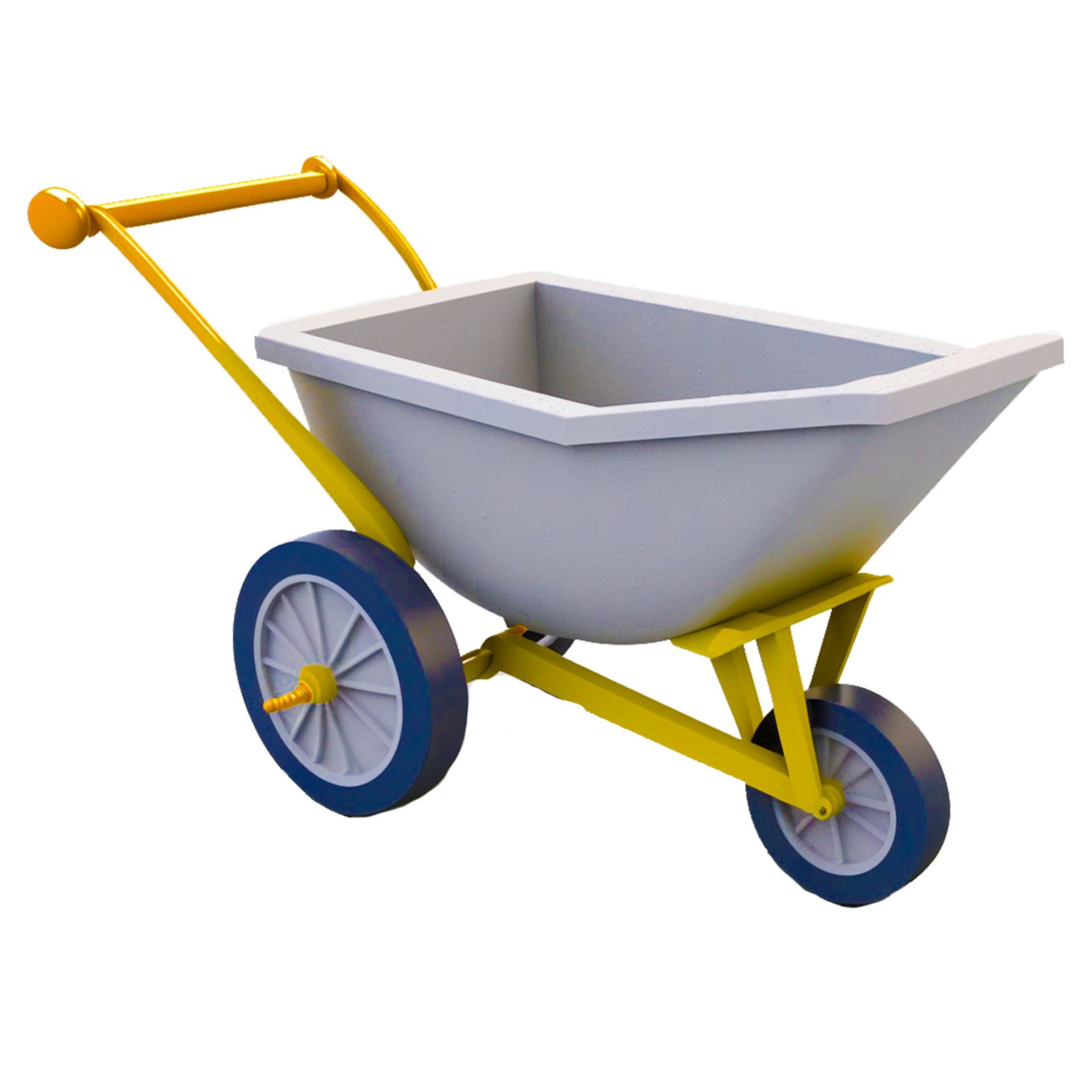 AI Generative Wheelbarrow on transparent background 3d rendering ...