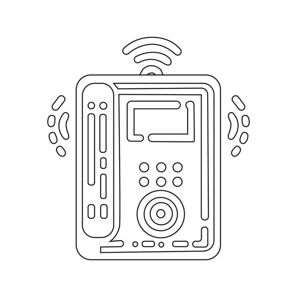 vector imágenes, un lineal modelo en un blanco fondo, intercomunicador teléfono Delgado línea icono, comunicación y electrónico, teléfono firmar, eps 10