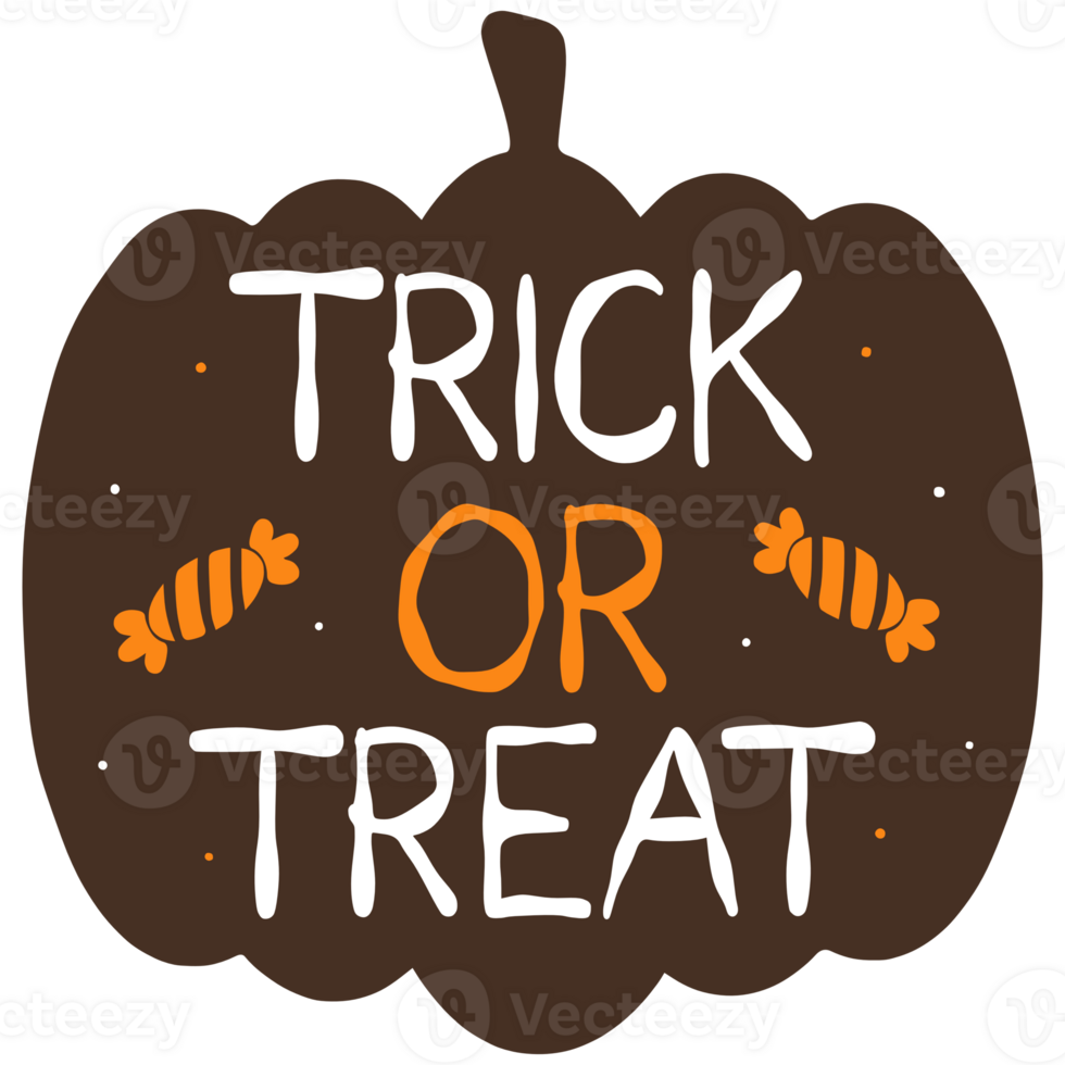 Trick or Treat Halloween Lettering Quote png