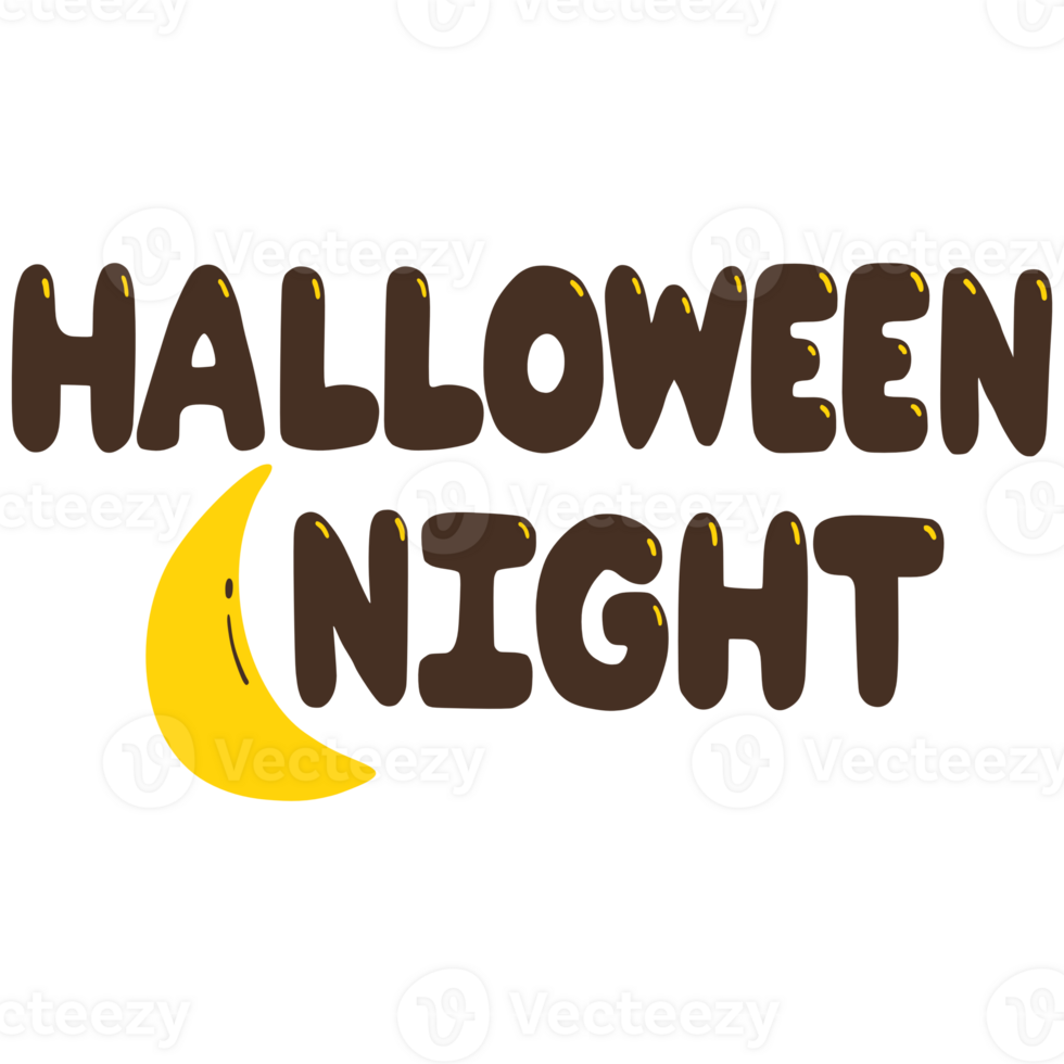 Halloween Night Lettering png