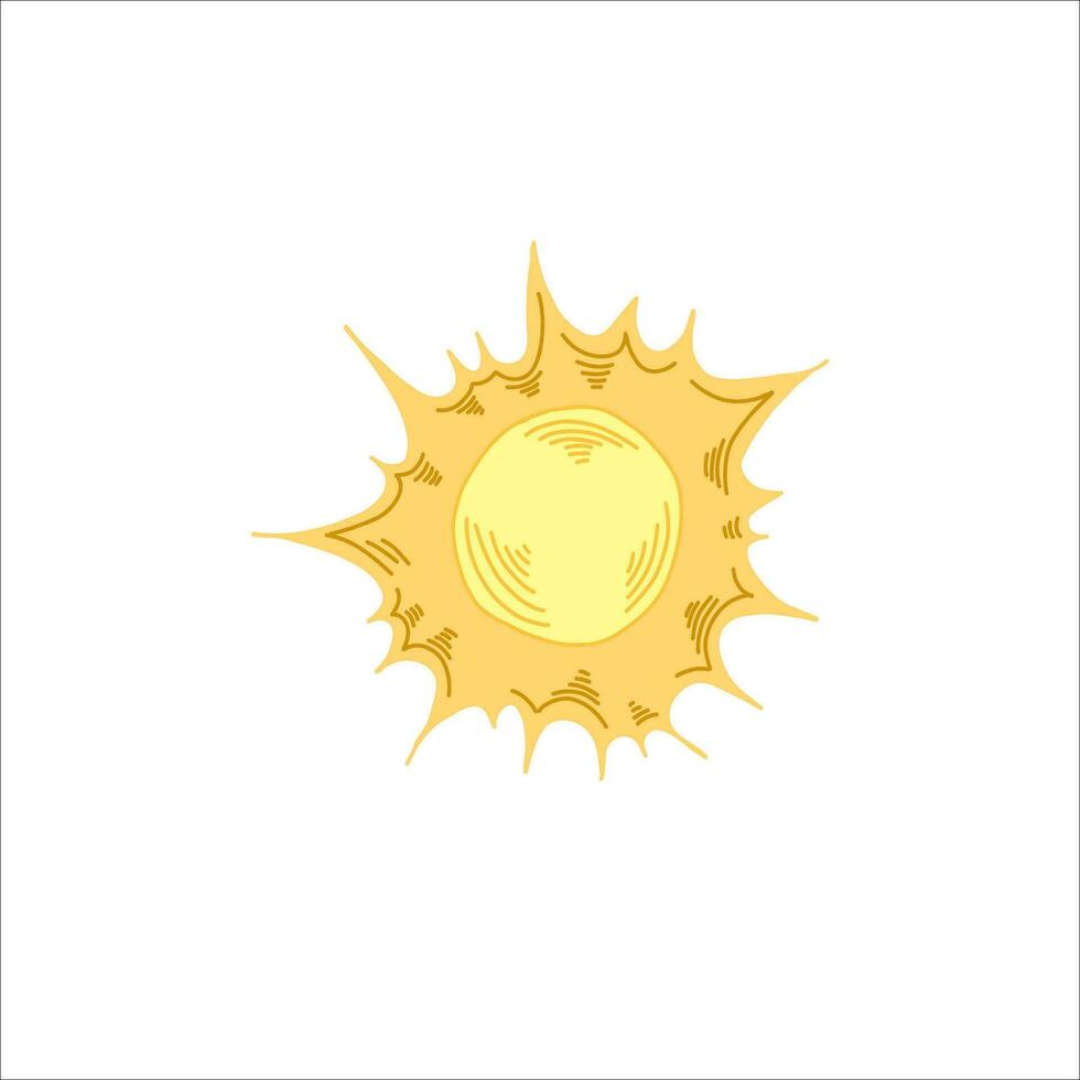 cartoon sun. good weather without rain and clouds. not cloudy vector